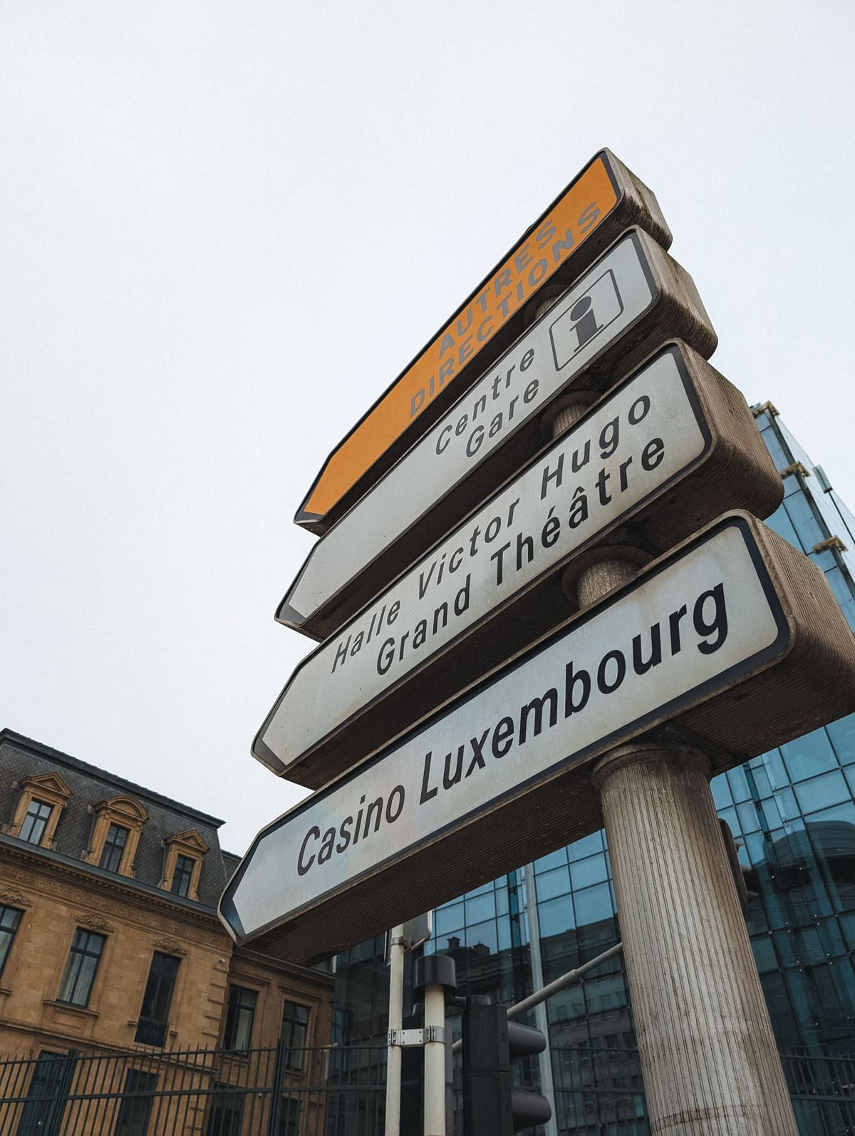 Direction signs in Luxembourg City